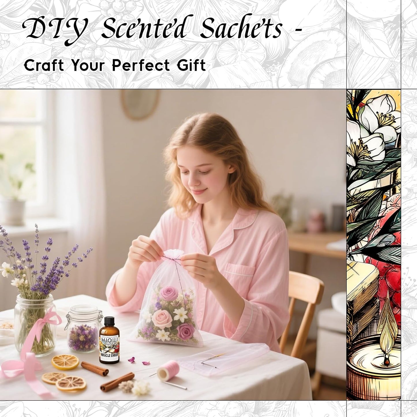 HIQILI Miracle Ember Fragrance Oil for Candle & Soap Making, Inspired by L.acome Mira-cle, Luxury Aroma for Room Air Freshener, Add to Essential Oil Diffuser - 1 Fl Oz