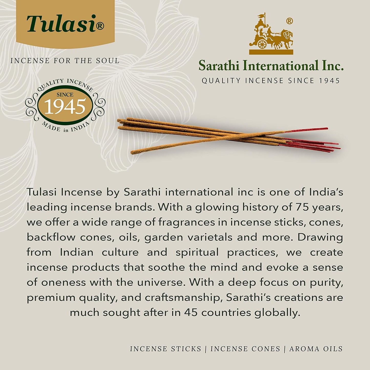 Tulasi Lavender Smudge Incense Sticks Pack – 48 Natural Smudge Sticks (6 Boxes x 8) | Long Burning (55 Min) | Aromatherapy, Spiritual Cleansing, Meditation, Mood Lifting, Air Purifying Incense