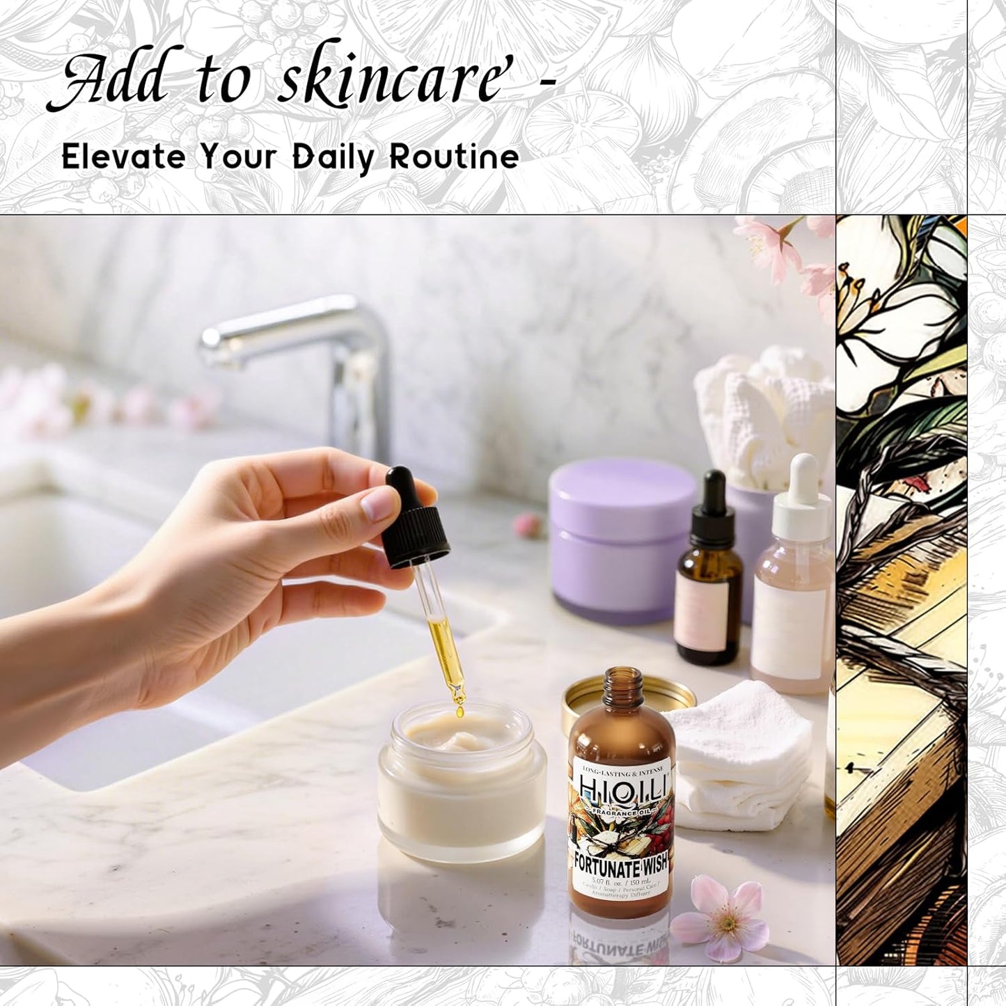 HIQILI Fortunate Wish Fragrance Oil for Diffusers & Candle Making, Inspired by A.na Su Luck-Wish, Skin Safe Scented Oil for Soap, Laundry, Vegan, Long Lasting - 5.07 Fl Oz