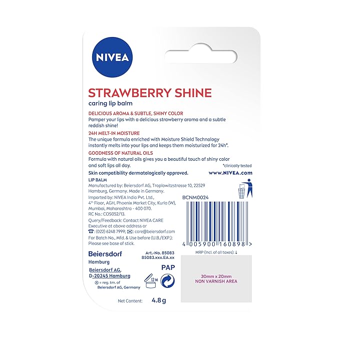 Nivea Lip Care Fruity Shine Strawberry, 4.8g