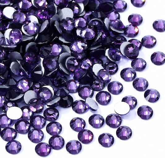 Tanzanite Flatback Rhinestones, Glass Rhinestones for Nail Art and Craft, Glue Fix, Loose Crystal Gemstones(Tanzanite, SS16, 1440pcs, 3.8-4.0mm)