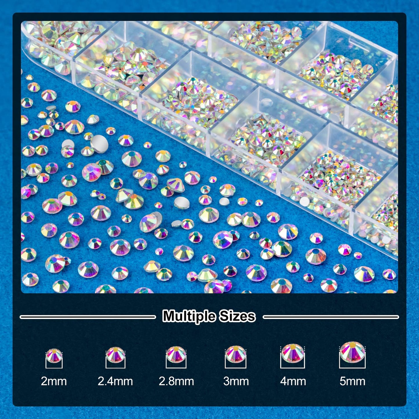 Nail Art Rhinestone Glue Gel&2 Boxes Flatback Gems Kit, 1 Tube of 15ml Rhinestone Gel Glue(UV/LED Needed)+Crystal AB Gems with Pickup Tools