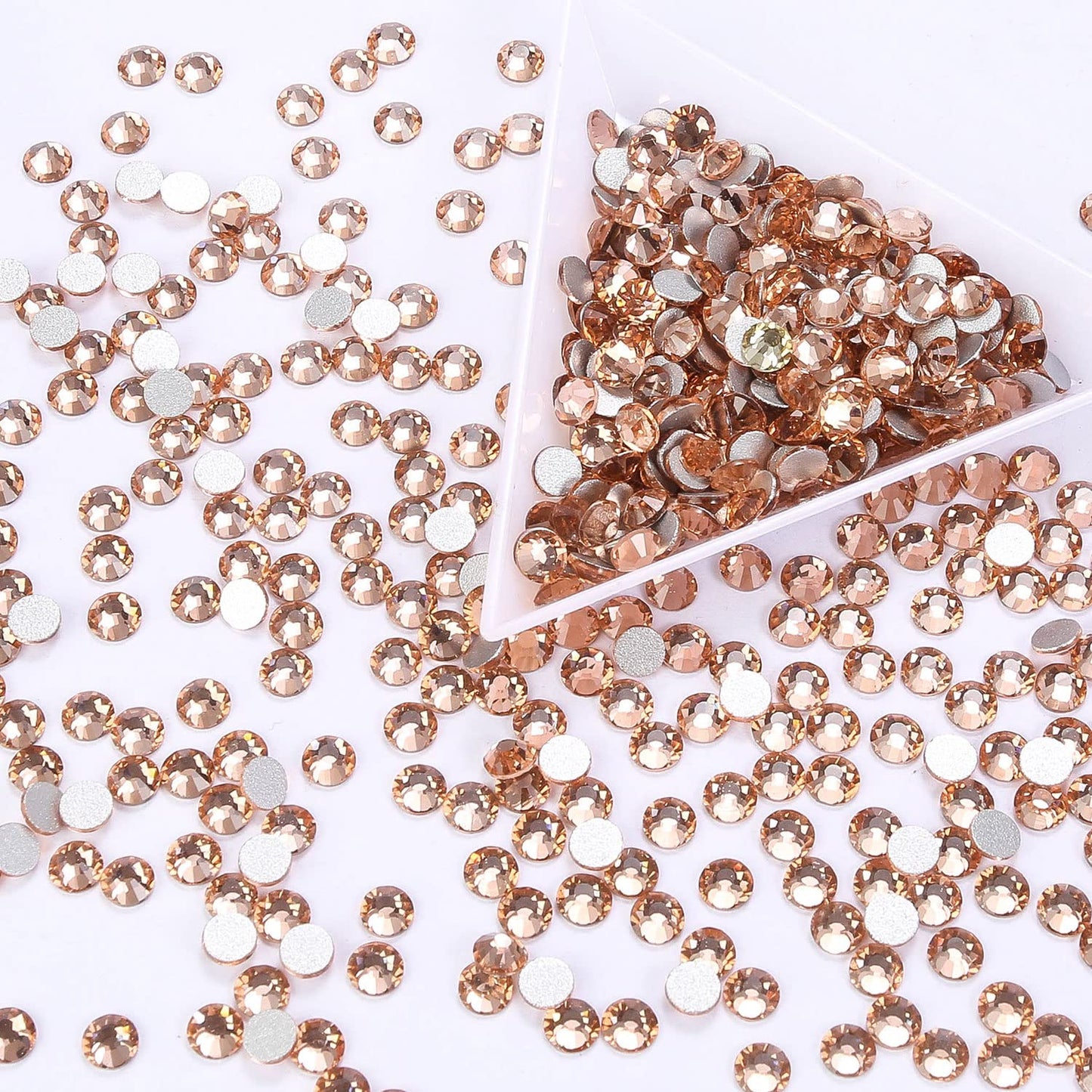 1440Pcs Champagne Crystal Rhinestones,Glass Flatback Rhinestones Mini Gemstones for Nail Face Makeup Art Crafts Clothes Decoration -(SS10,2.8mm,Champagne)