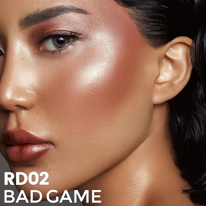 FOCALLURE Silky Cream Liquid Blush,Leaving a Matte Dewy Makeup Look,Easy to Apply and Create a Natural Flush,Long Lasting and Lightweight Cheek Blush Face Makeup,BAD GAME