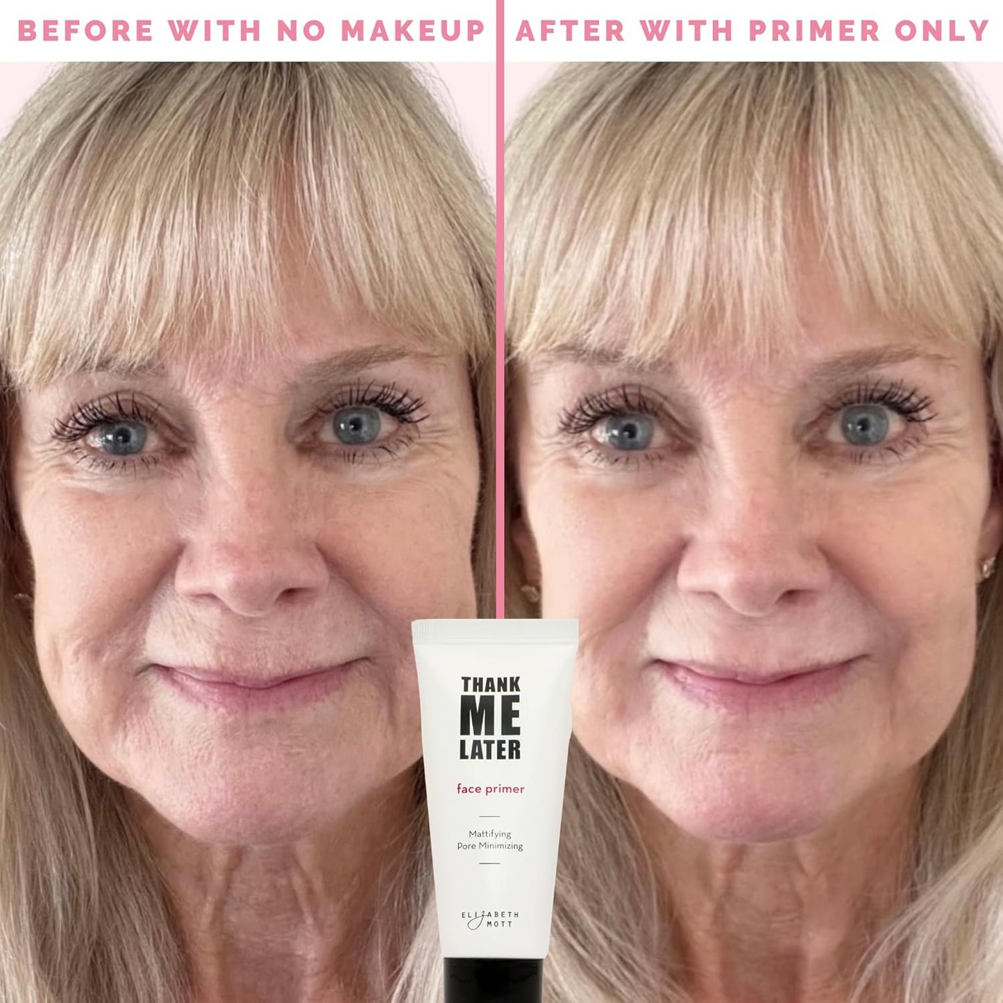 Elizabeth Mott Thank Me Later Face & Eye Primer – Long-Lasting Matte Makeup Base, Pore Minimizer, Oil & Shine Control, Wrinkle Blurring, Crease Prevention, Smooth Finish for All-Day Wear – 10g & 30g