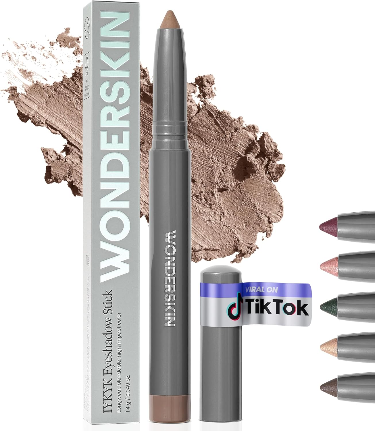 Wonderskin IYKYK Eyeshadow Stick - Longwear Eye Shadow Sticks, Budge-Proof and Waterproof Matte Eyeshadow Stick with Built-in Sharpener (Mink)