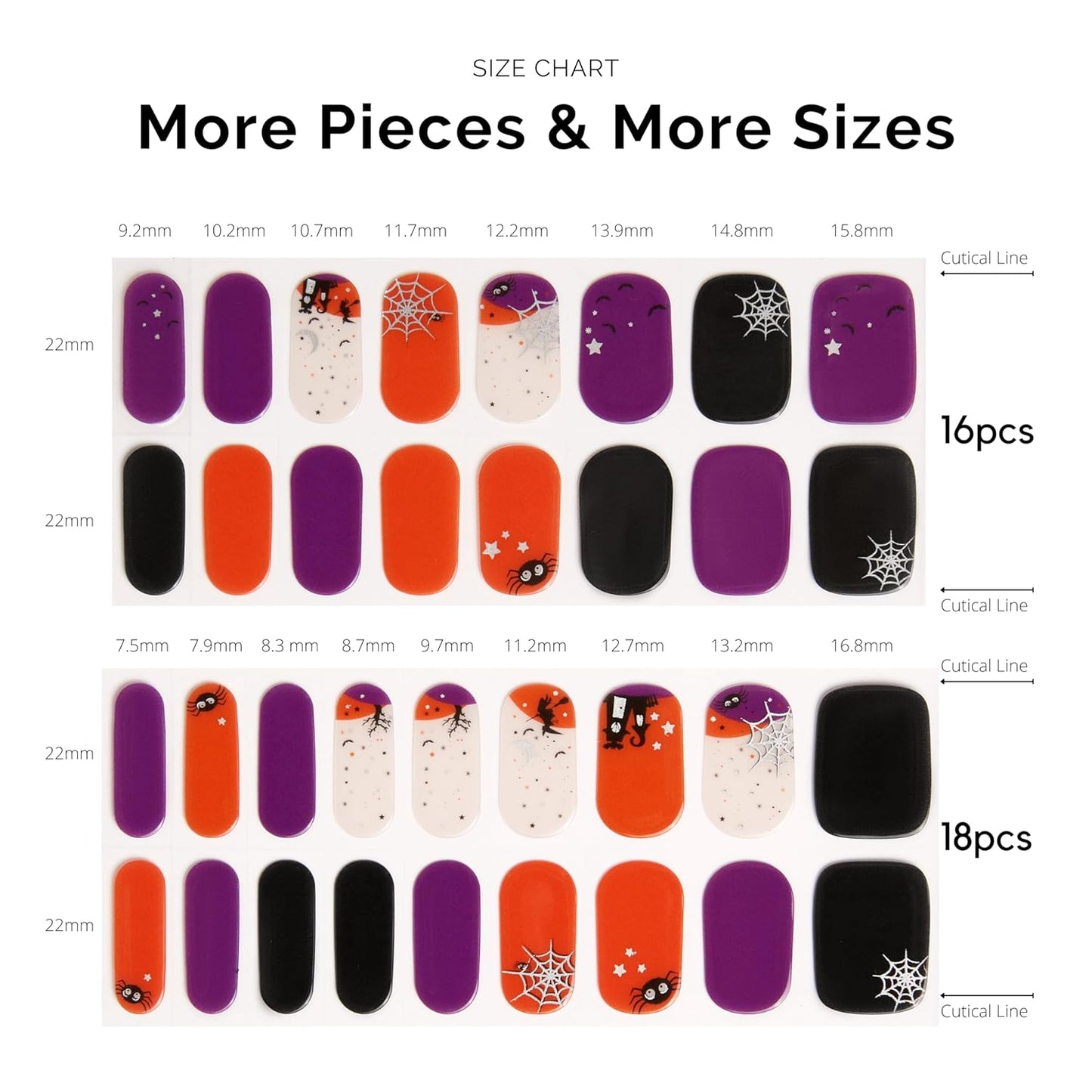 NAILOG Semi Cured Gel Nail Strips 34 pcs| Buy 2 Get 1 UV Lamp | Long Lasting Nail Polish Sticker Wraps with Glossy Gel Finish, Dark Moon Night