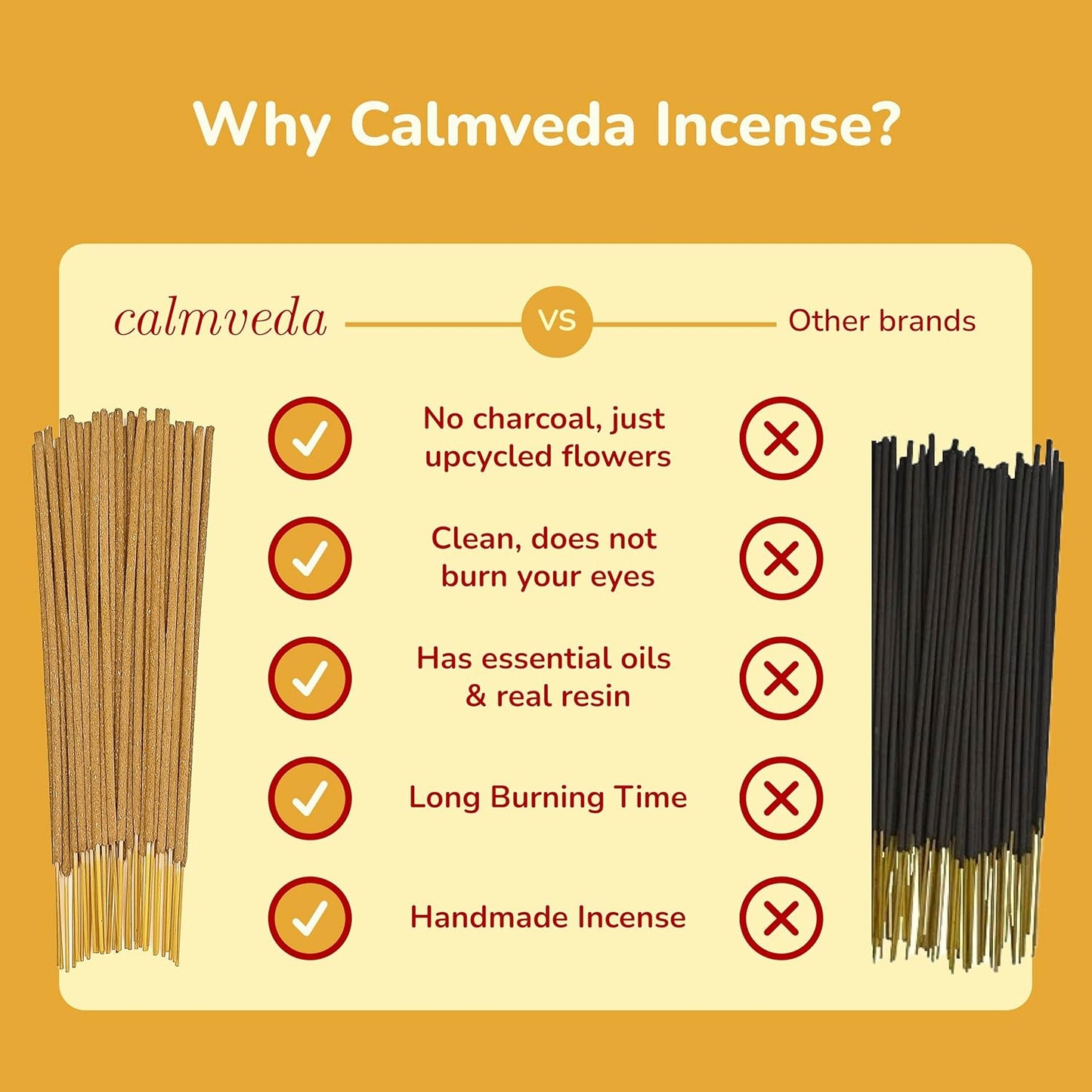 Natural Incense Sticks Variety Pack - (5 Variants) Charcoal Free Inscents-Sticks, Made from Upcycled Flowers | Sacred Insence-Sticks from All Cultures (Inciensos Aromaticos)