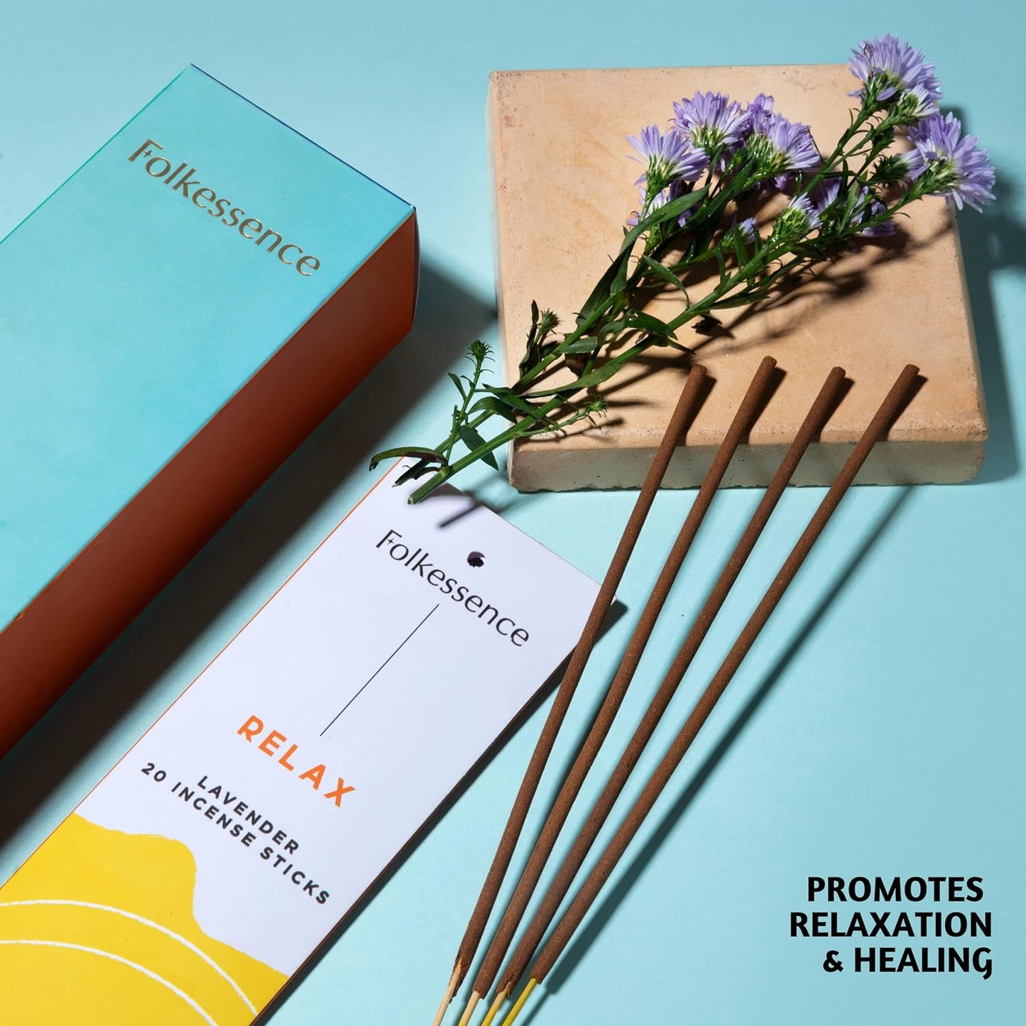 Folkulture Incense Sticks for Home | Set of 6 (120 Non Toxic Insence-Sticks) with 45 Mins Burn Time | Organic Lavender, Palo Santo and Cedar, Patchouli, Sandalwood | Nag Champa Inscents-Sticks