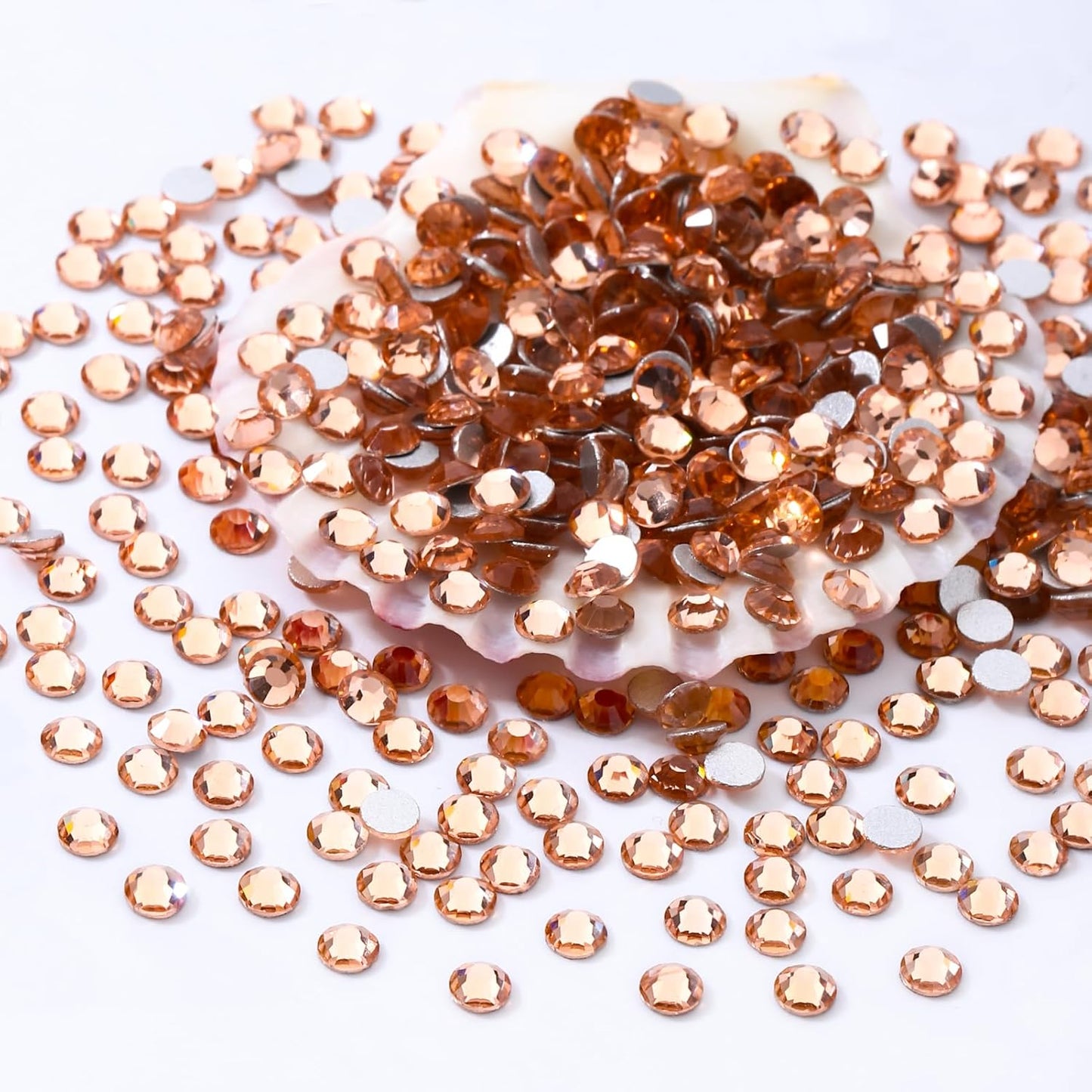 Champagne Flatback Rhinestones, Glass Rhinestones for Nail Art and Craft, Glue Fix, Loose Crystal Gemstones(Champagne, SS8, 1440pcs, 2.3-2.5mm)