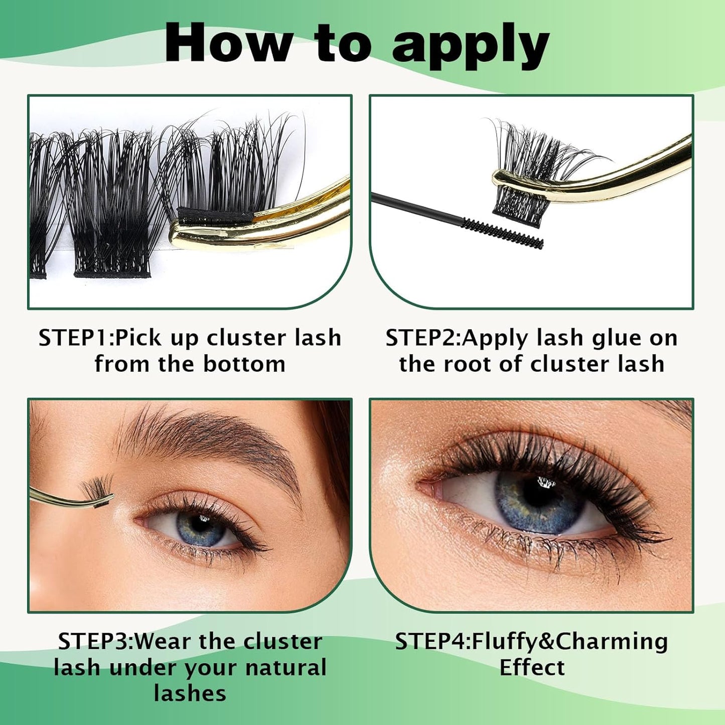 Lash Clusters,96 Pcs Cluster Lashes D Curl 12mm DIY Lash Extensions Eyelash Clusters,KEYYOU Volume Wispy Individual Lashes Soft&Comfortable Easy DIY at Home(Y04,D-12mm)