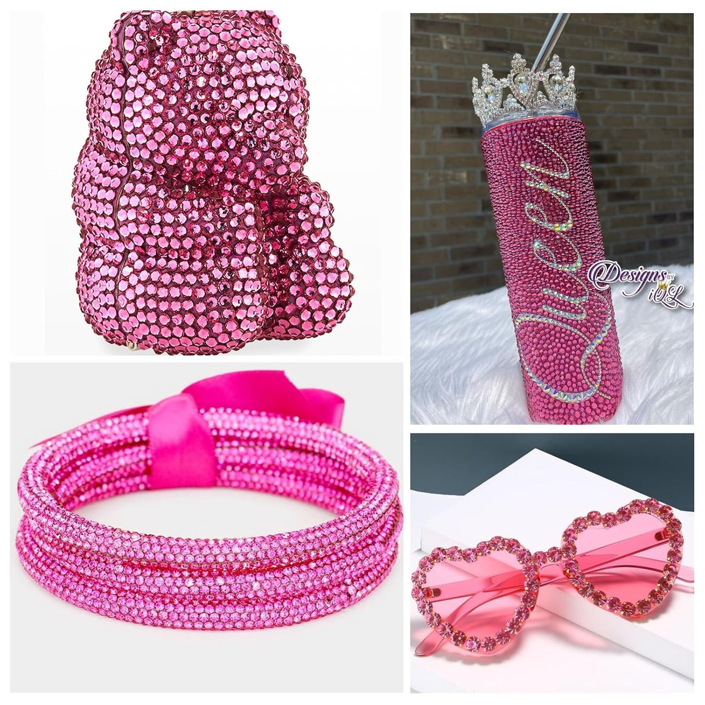 1440Pcs Rose Crystal Rhinestones,Glass Flatback Rhinestones Gemstones for Nail Face Makeup Art Crafts Clothes Decoration -(SS20,4.8mm,Rose)