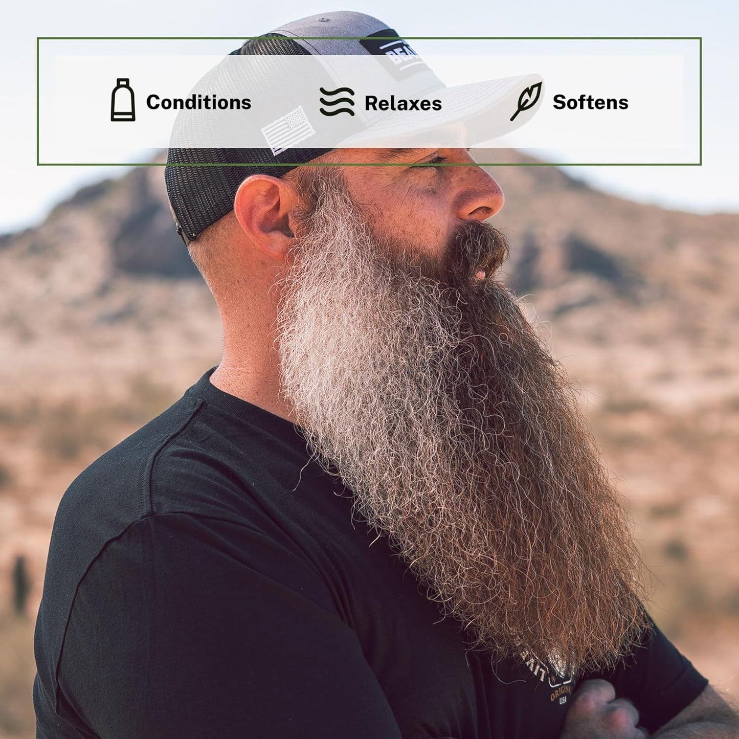 Live Bearded Beard Conditioner, 8 fl oz - Strengthens and Softens Facial Hair - Made in the USA - All-Natural Ingredients with Biotin, Caffeine | Canyon Scent - Juniper, Cypress, Fir Needle