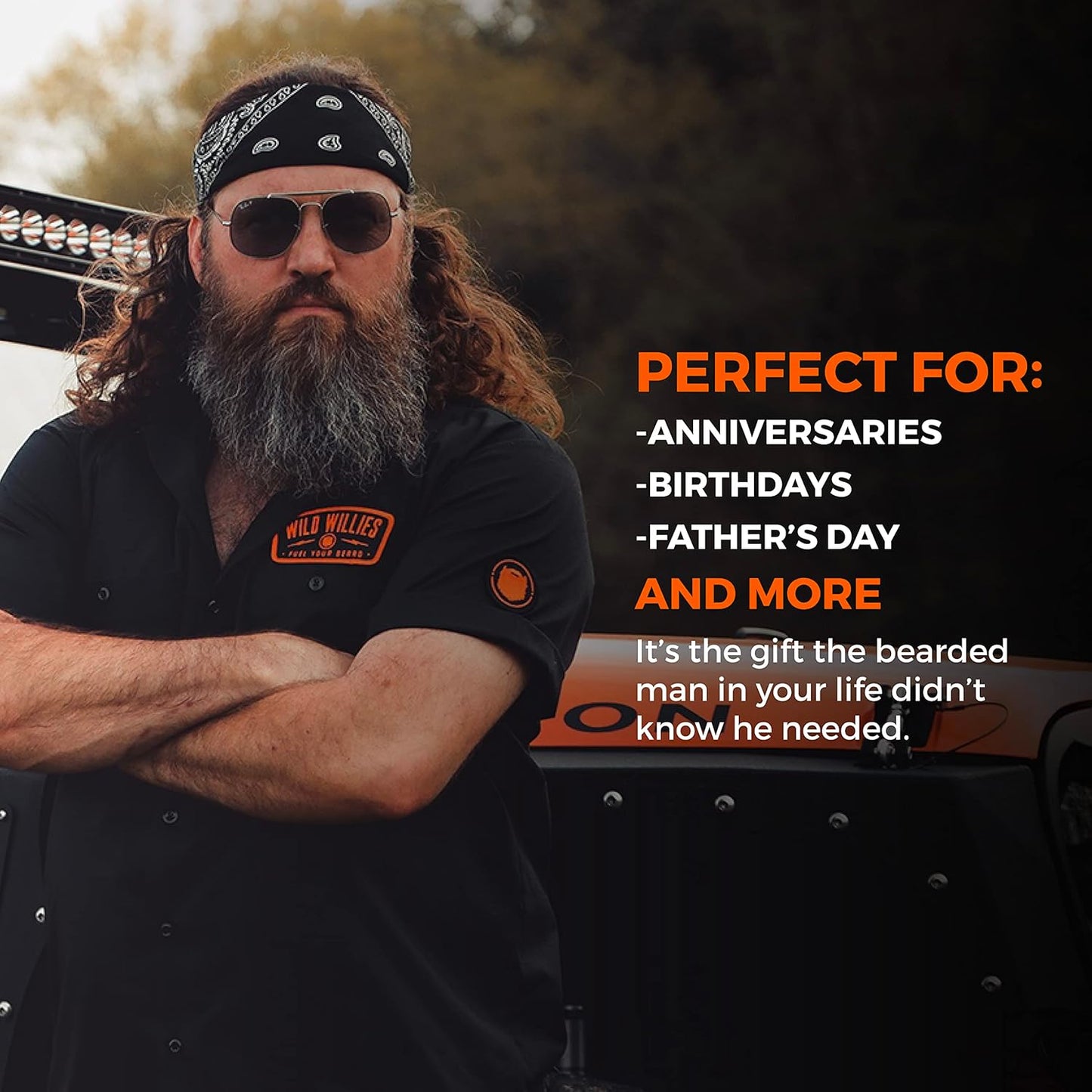 Wild Willies Beard Straightener for Men - 3 Temperature Settings, Tourmaline Ceramic Heated Beard Brush & Hot Comb - Portable, Ionic Technology, Coarse & Curly Hair, 400F - Grooming Tool