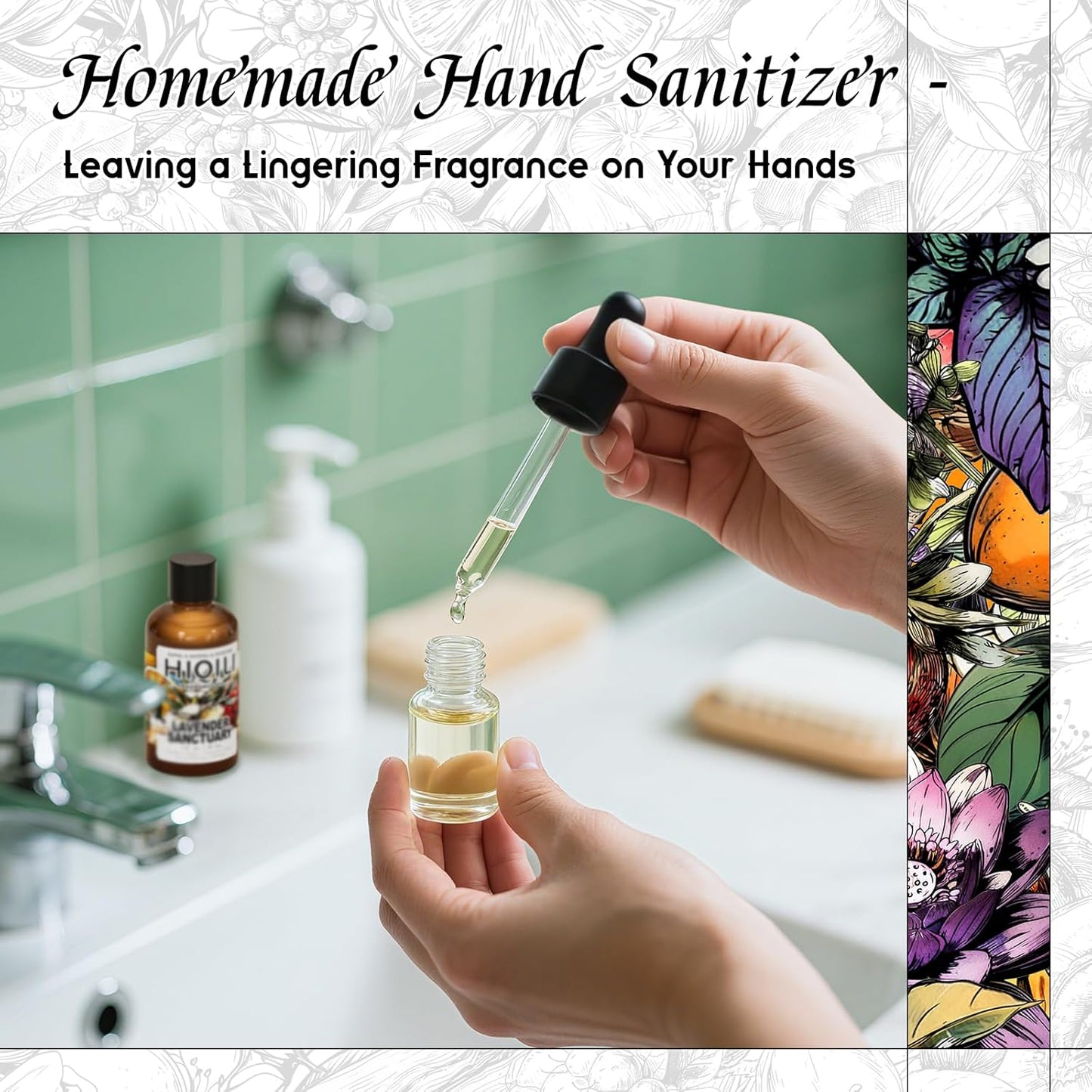 HIQILI Lavender Sanctuary Fragrance Oil for Diffuser, Candle & Soap & Perfume Making, for Hotel and Home, Essential Oil, Long-Lasting Aroma - 1fl oz