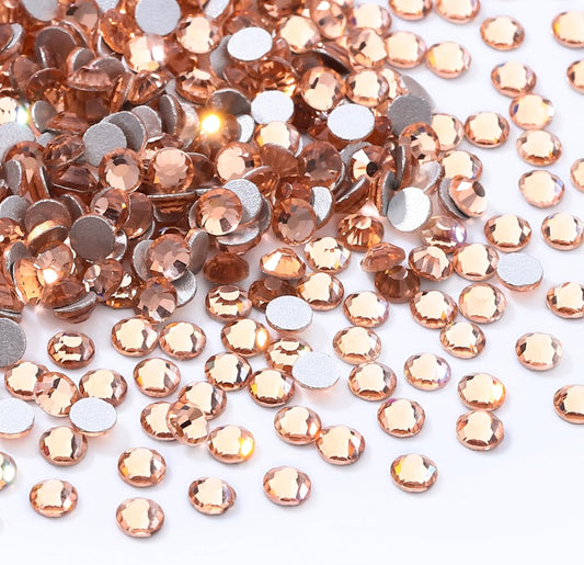 Champagne Flatback Rhinestones, Glass Rhinestones for Nail Art and Craft, Glue Fix, Loose Crystal Gemstones(Champagne, SS6, 1440pcs, 1.9-2.0mm)