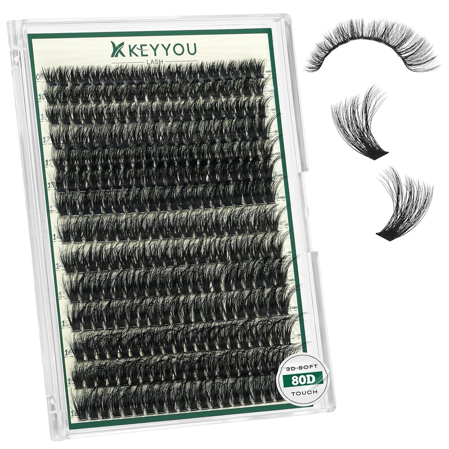 Clusters Eyelash Extensions 3D Effect Eyelash Cluster KEYYOU LASH 280pcs 80D D Curl 9-18MIX Individual Lashes Wispy Lashes Volume Cluster Lashes Natural Lash Extension(3D-80D-D-9-18MIX-zzlj-5)