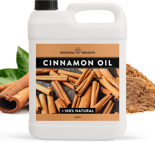 Cinnamon Essential Oil by Essential Delights - Premium Grade Essential Oil | for Aromatherapy, Soaps, & Candles | Vegan & Cruelty Free, 128 Fl.Oz., Bulk Size