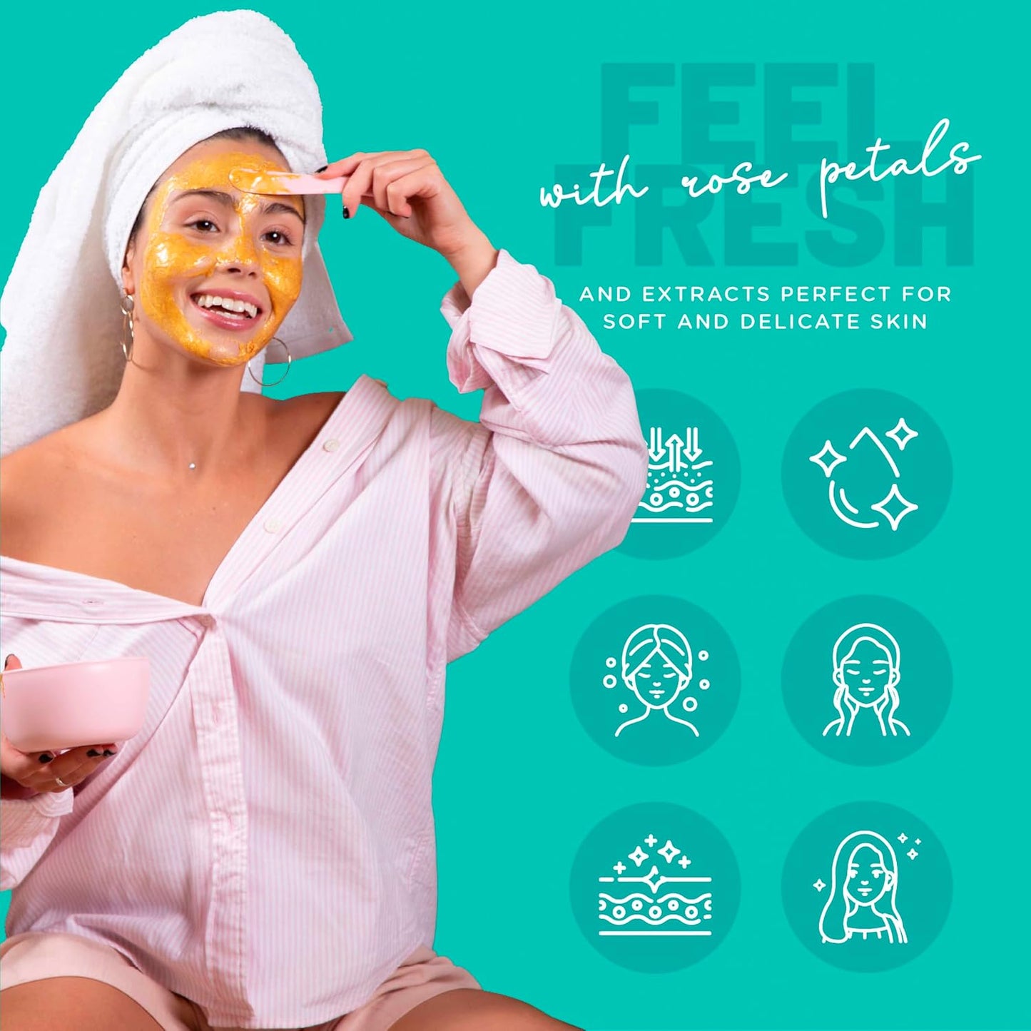 BRÜUN Peel-Off Hyaluronic AC Jelly Mask for Face Care – A 23 fl oz Rubber Mask Jar for 30 to 35 Treatments – A Skin Care Moisturizing Gel Mask of Spa Set for Men, Women and Adults