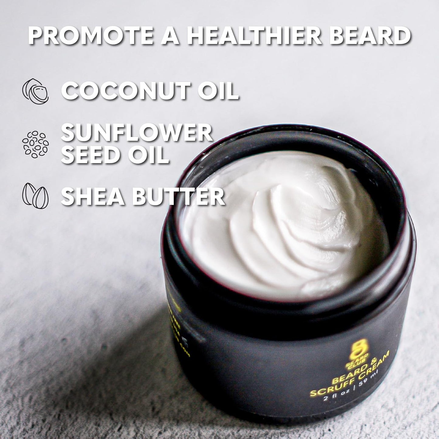 The Beard Club Biotin Beard Cream - Moisturizing and Hydrating Shea Beard Butter for Healthier Facial Hair & Skin