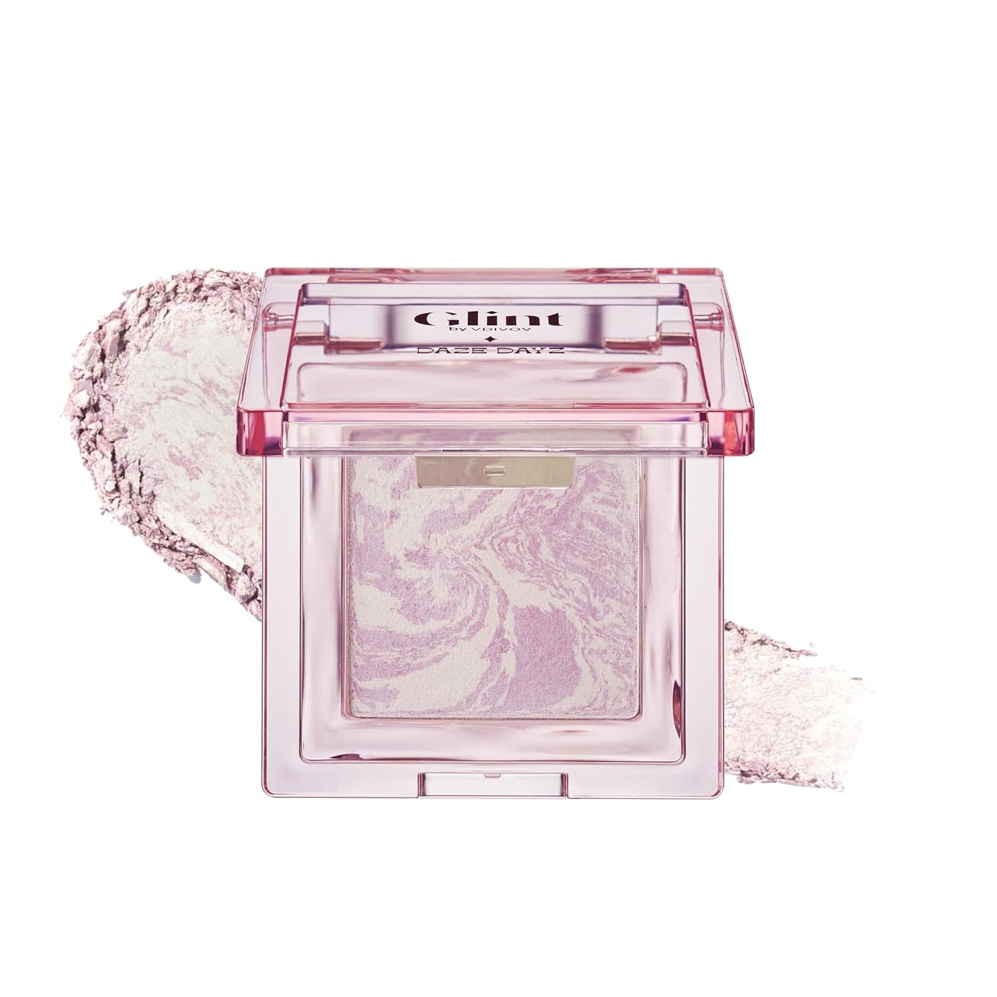 Glint Marble Highlighter (Icicle Moon, 0.08oz) - Korean Makeup. Inspired Baked for Smooth, Radiant Glow, Long-Lasting Wear. Enriched with Micro Pearl Particles