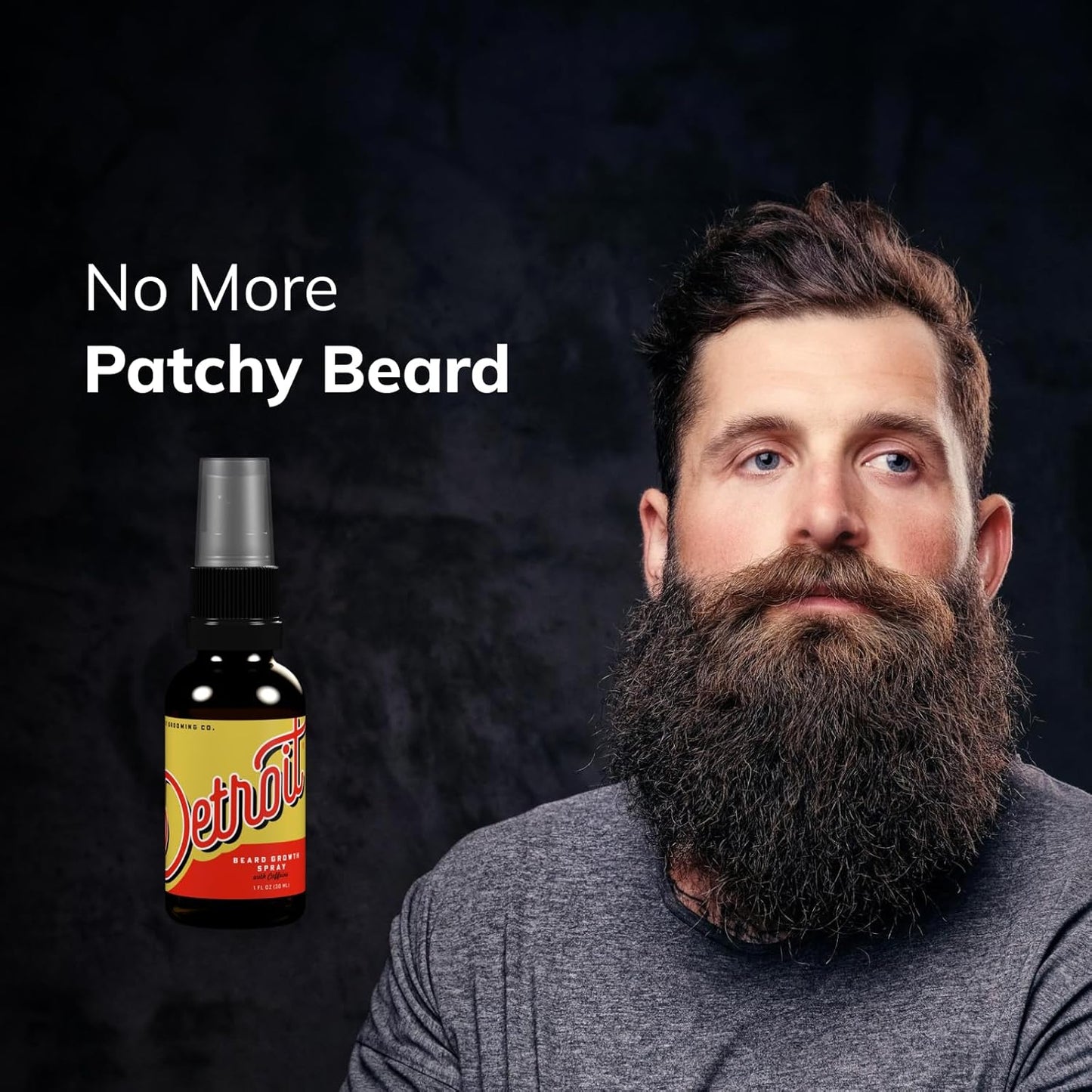 Detroit Grooming Co. Beard Growth Spray | Boost Beard Growth with Biotin, B7 & Caffeine | Hydrating Beard Care with Lavender Water, Green Tea & Glycerin | 1oz Bottles (1-pack)