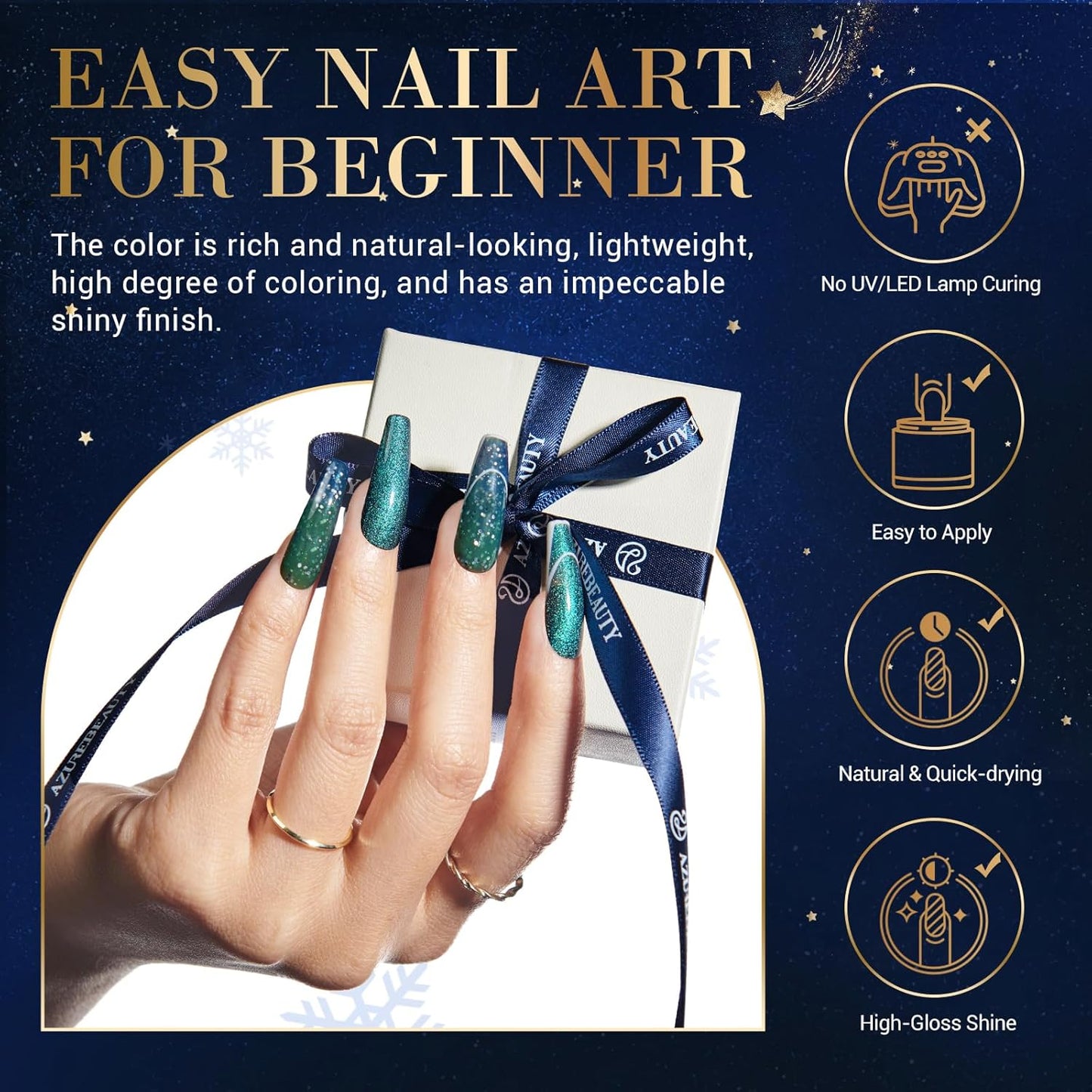 AZUREBEAUTY Dip Powder Nail Kit Starter Color Changing Glitter 20 Colors Magic Special Effect Dipping Powder Liquid Set with Base/Top Coat Activator for French Nails Manicure DIY Salon