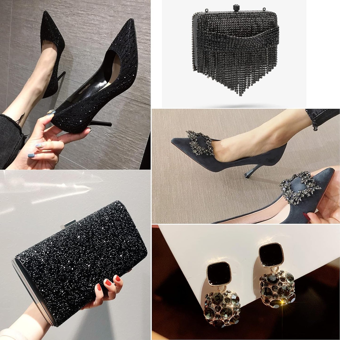 beadsland Flat Back Crystal Rhinestones Round Gems for Nail Art and Craft Glue Fix,Black Diamond (6.4-6.6mm) SS30/288pcs