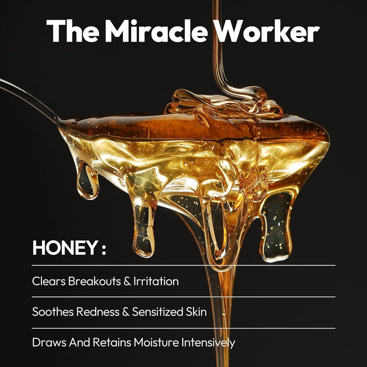 LAPCOS Honey Sheet Mask, Daily Face Mask with Hyaluronic Acid and Antioxidants to Hydrate and Tighten Dry Skin, Korean Beauty Favorite, 5-Pack