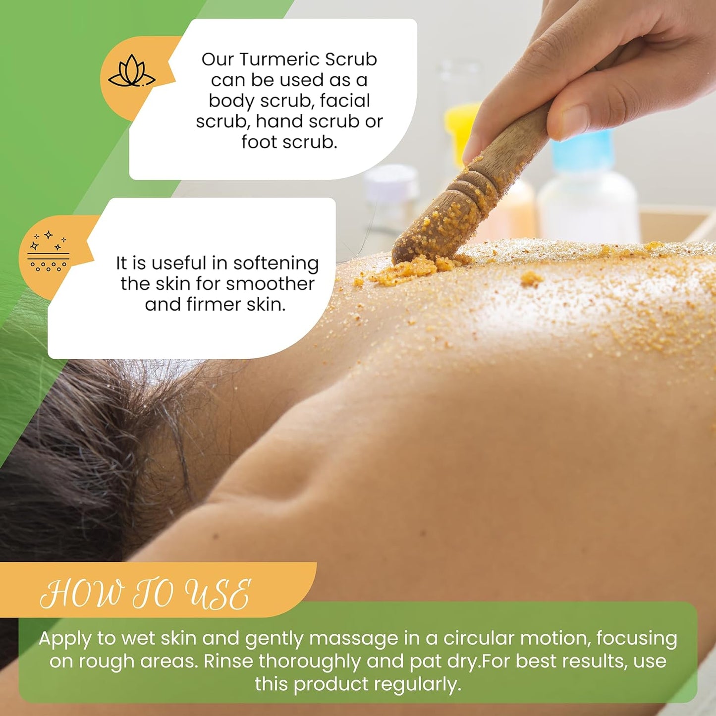 Turmeric Body Scrub - Handmade Natural Scrub For Body, Face, Hand, and Foot - Natural Skincare Body Scrub For Women - Suitable for All Skin Types (7.8oz)