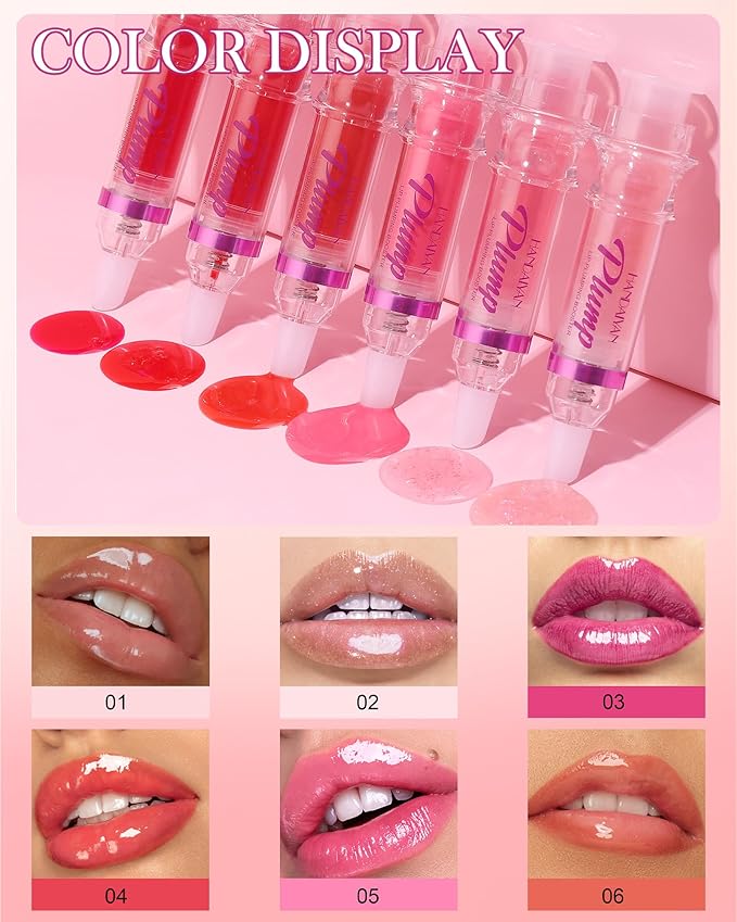Spicy Lip Plumping Booster,Plumping Lip Oil with Chili Extract,High-Shine Smooth Fuller Lips,Hydrating Pink LIp Goloss Lip Glaze,Plump and Pout Lip Plumper Lipstick,Christmas Makeup Gift for Women-02#