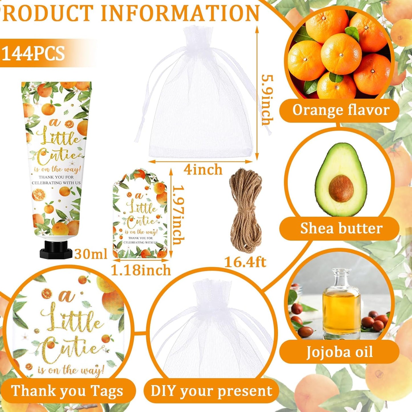 48 Sets Baby Shower Hand Cream Party Favors for Guests Gift Bulk Travel Size Hand Lotion Set for Baby Shower Wedding Christmas(Little Cutie)