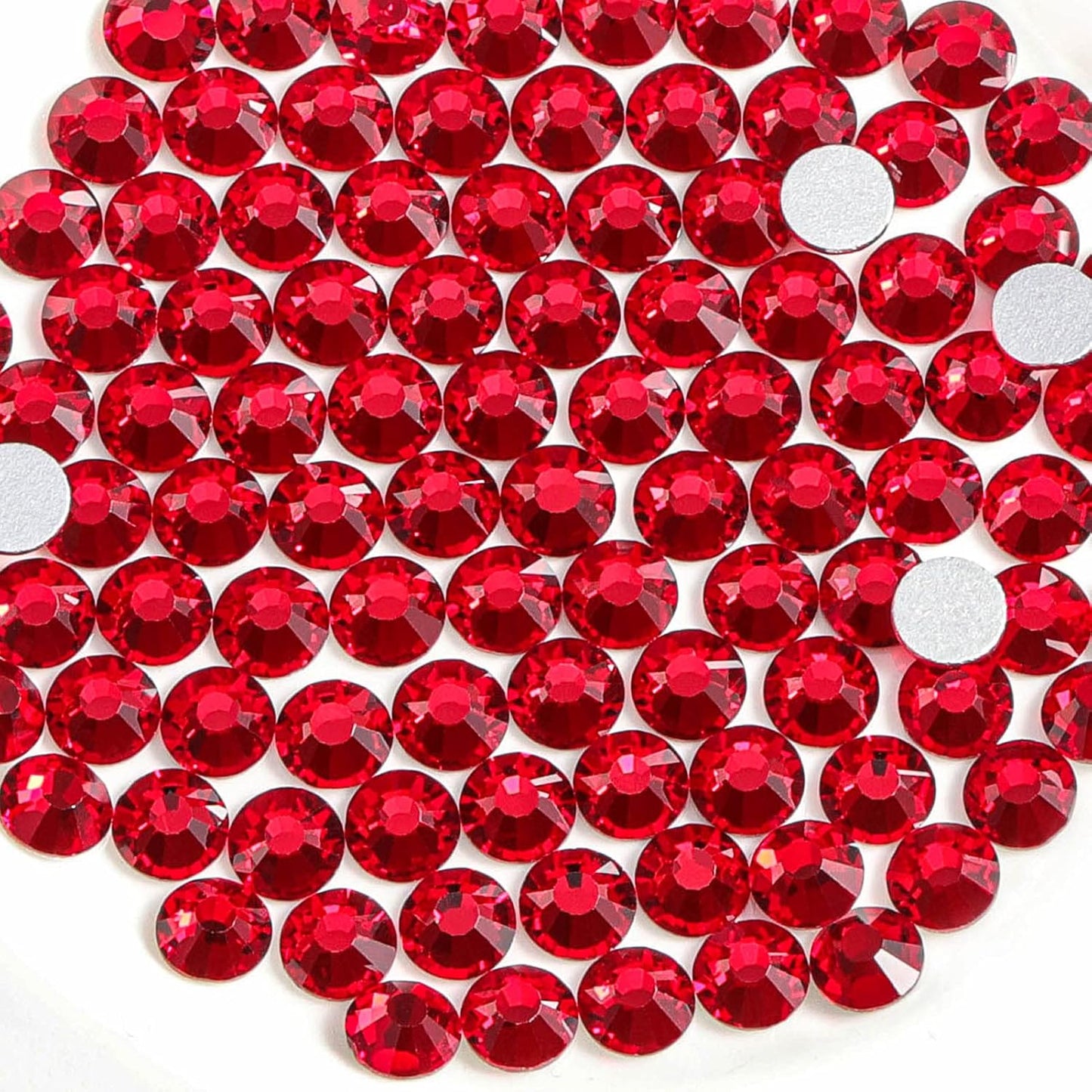 Beadsland 2880pcs Flat Back Crystal Rhinestones Round Gems for Nail Art and Craft Glue Fix,Siam,SS4,1.5-1.7mm