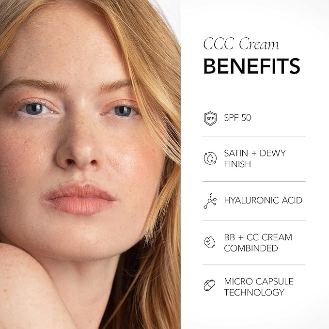 CLE Cosmetics CCC Cream (Neutral Light 103 / SPF 50) - Color Correcting, Hydrating Hybrid CC Cream with Sunscreen - Light to Medium Coverage Foundation - 1 fl oz