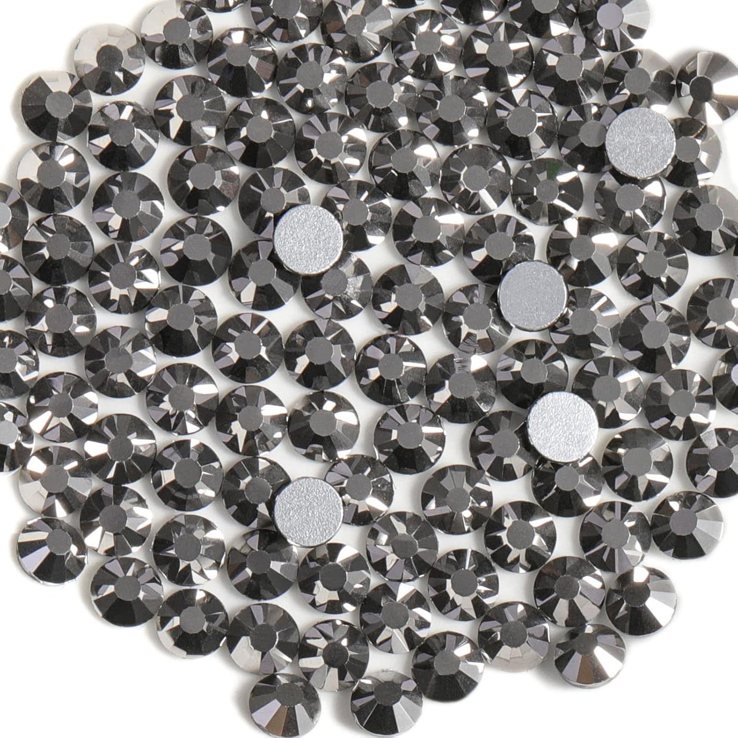 BEADSLAND Flat Back Crystal Rhinestones Round Gems,Hematite,3.8-4.0mm, SS16/1440pcs