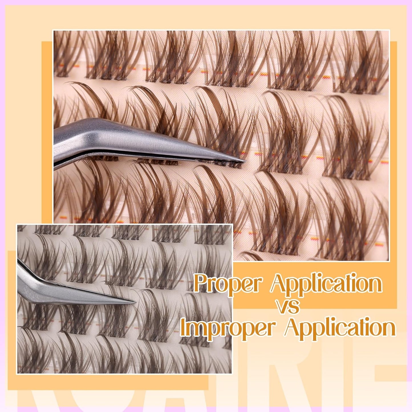 Brown Lash Clusters Natural Eyelash Clusters Manga Lashes Clusters Wispy Lashes Extensions with Invisible Band 3D C Curly Cluster Eyelash Extensions 10-16mm DIY Individual Lashes by Ruairie