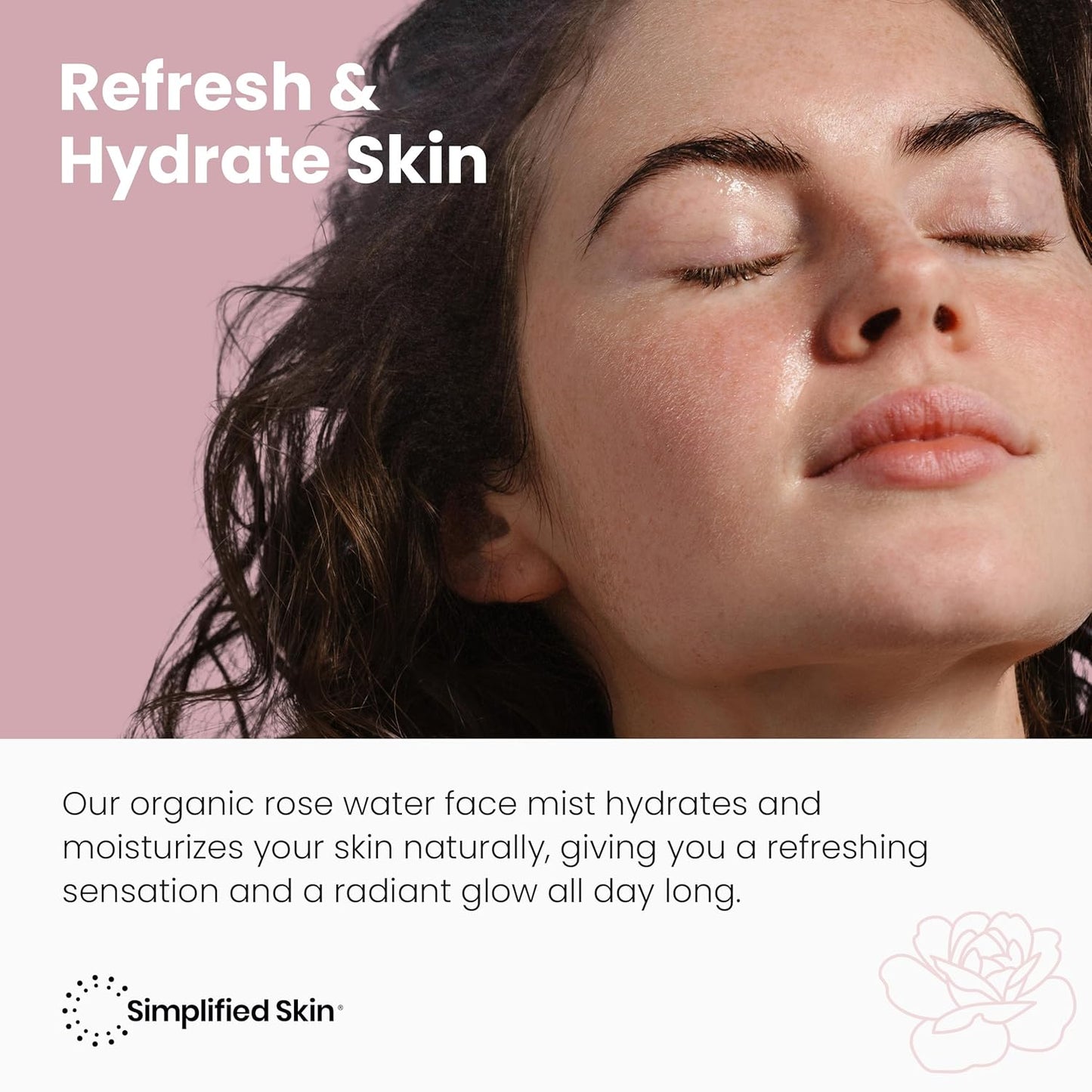 Rose Water Spray for Face & Hair – Pure USDA Organic Rosewater Toner – Refreshing Mist for Skin Care, Makeup & Locs – Natural Rose Scent, 4 Oz (3 Pack)