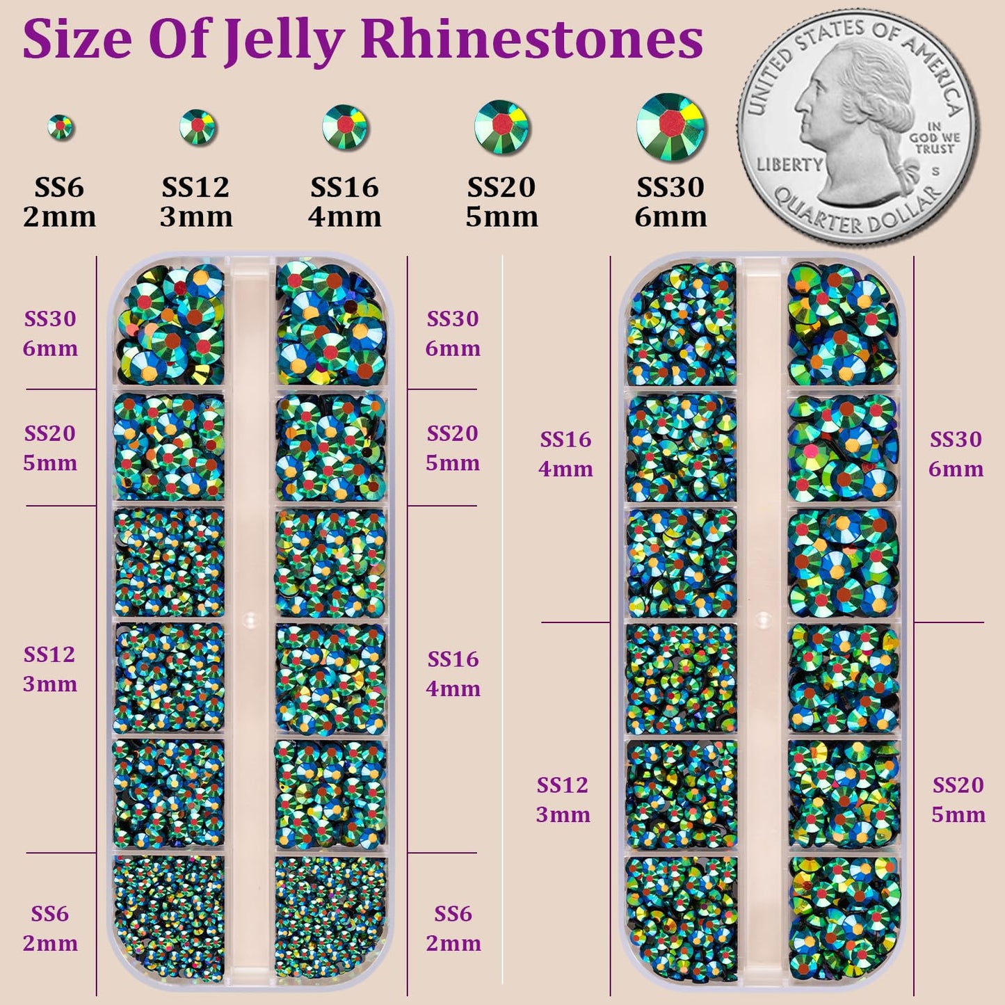 Resin Jelly Rhinestones for Crafting with B7000 Jewelry Glue, 2 Boxes Emerald Black AB Flatback Crystals with 3Pcs 10ml Glue, Bedazzling Non Hotfix Gems for DIY Tumblers Clothing Shoes Manicure