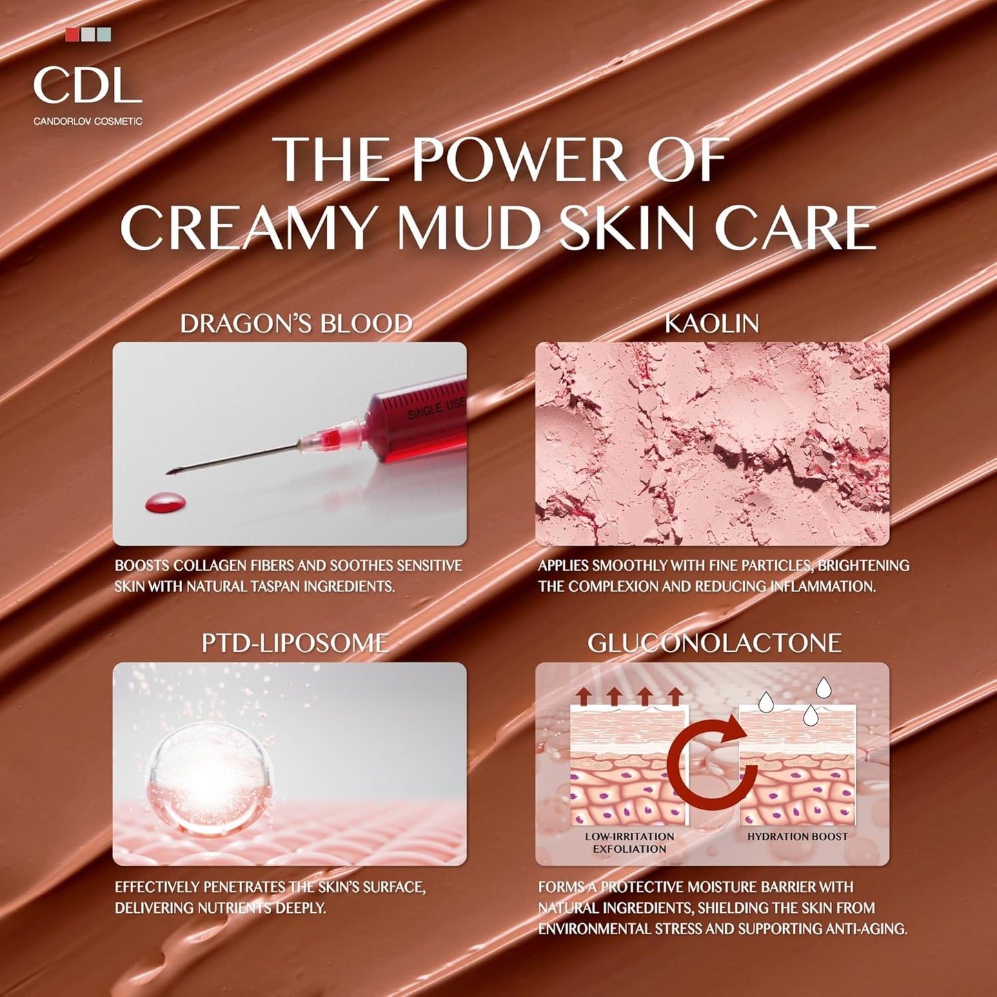 Red Mud Deep Pore Cleansing Facial Wash Off Mask for Impurities Sebum, For Senstive Skin, Soothing & Cooling Effect, Exforliating Dead Skin Cells, Korean Skin Care, 2.7 oz