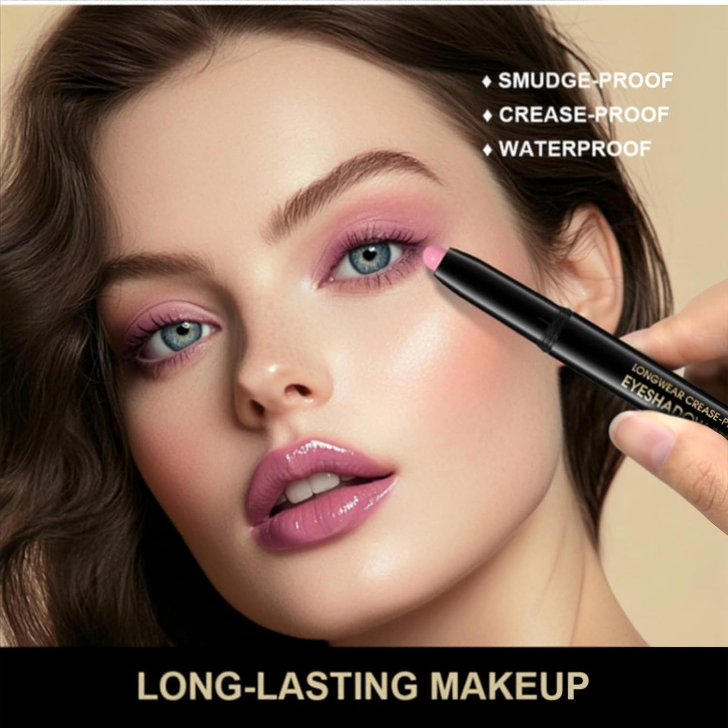 MAEPEOR 10 Colors Cream Eyeshadow Stick Silky Smooth Matte Shimmer Eyeshadow Pen Waterproof and Long Lasting Shadow Pencil for Girls and Women (Color 05)