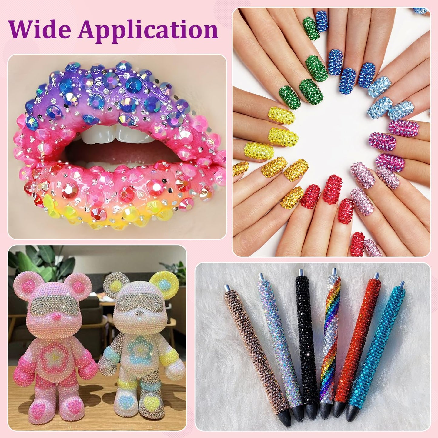 25000Pcs Resin Jelly Rhinestones for Crafting, Lavender Purple AB 2-6mm Mixed Sizes Non Hotfix Flatback Gems, Bedazzling Crystal for DIY Crafts Clothing Tumblers Mugs Shoes Fabric Nail Art