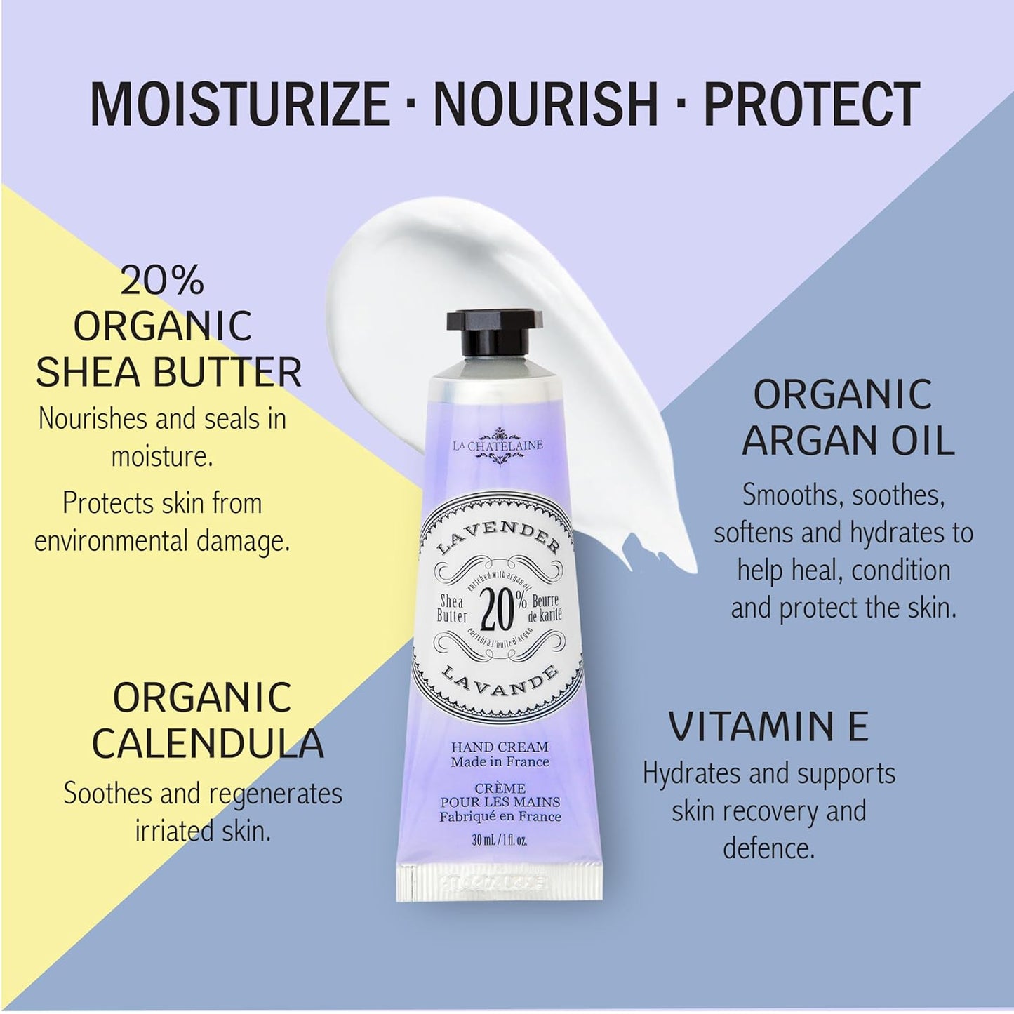 La Chatelaine French Hand Cream Trio Tin, Holiday Gift Set, Hand Lotion for Women, Made in France with 20% Organic Shea Butter (Lavender, Lychee Bilberry & Lemon Verbena or Citrus Fizz) 3 x 1 fl oz