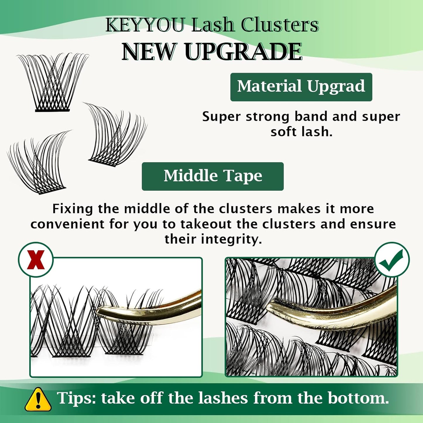 Lash Clusters,96 Pcs Cluster Lashes D Curl 14mm DIY Lash Extensions Eyelash Clusters,KEYYOU Volume Wispy Individual Lashes Soft&Comfortable Easy DIY at Home(Y13,D-14mm)