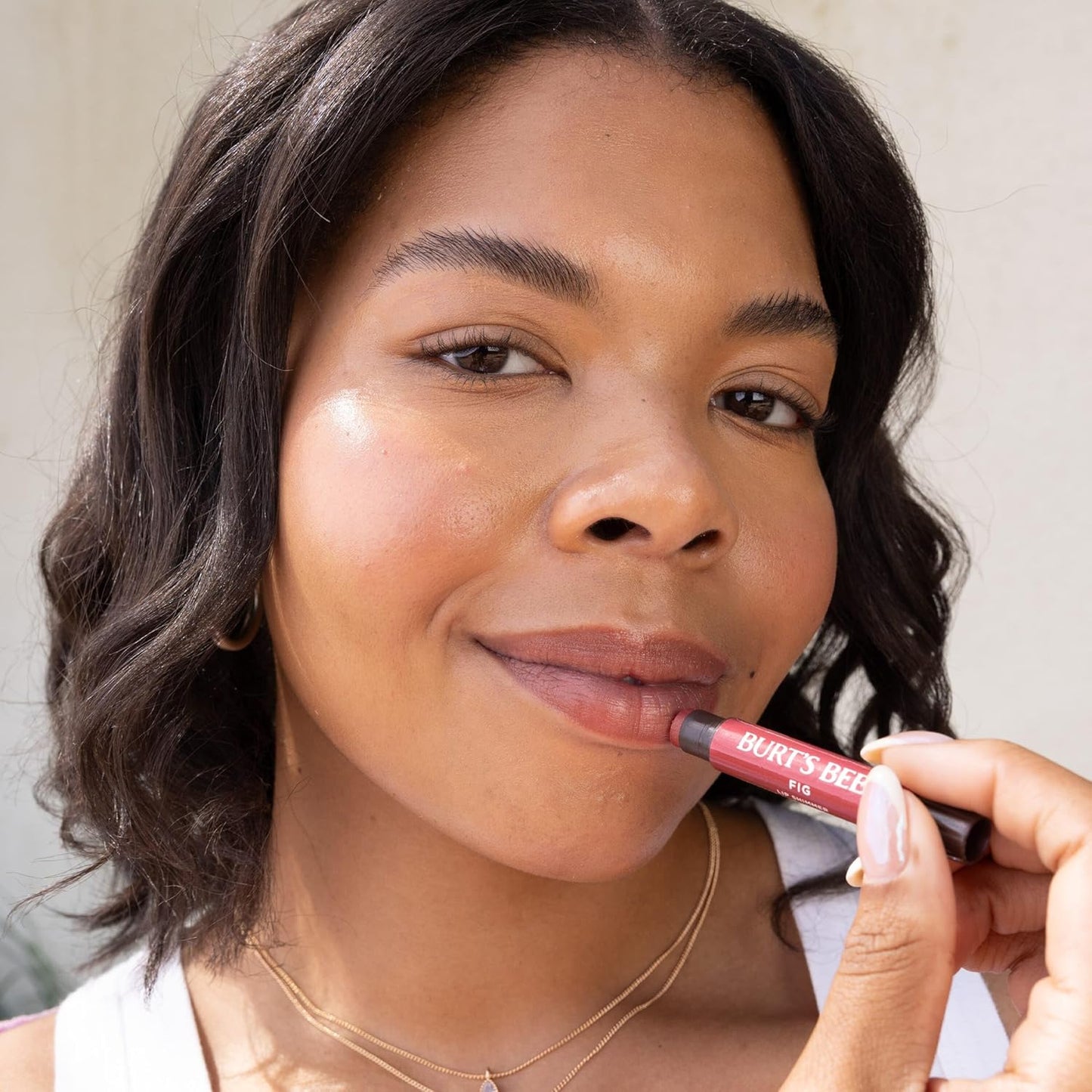 Burt's Bees Shimmer Lip Tint Set, Tinted Lip Balm Stick, Moisturizing for All Day Hydration with Natural Origin Glowy Pigmented Finish & Buildable Color, Rhubarb (4-Pack)