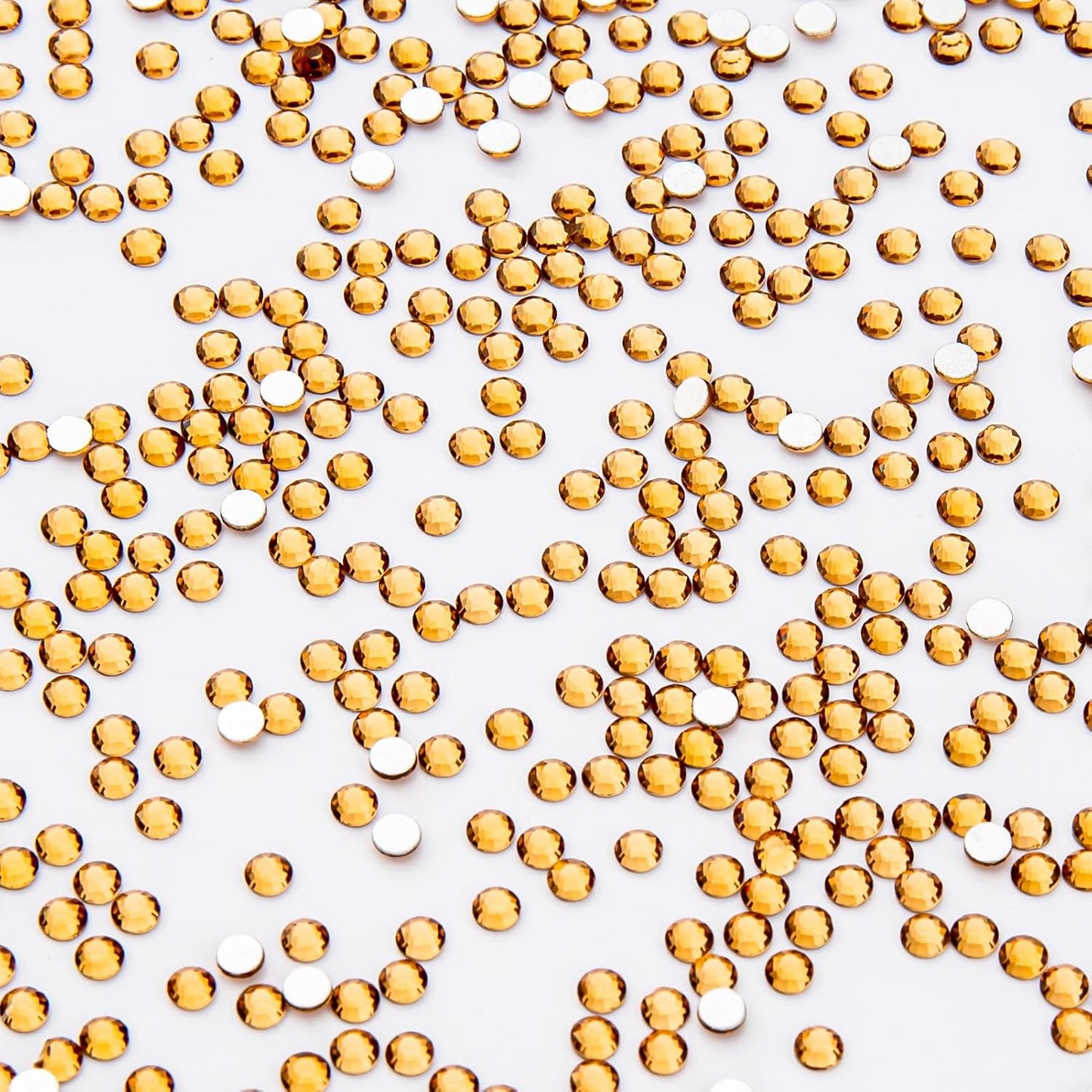 1440Pcs Topaz Crystal Rhinestones,Glass Flatback Rhinestones Gemstones Small for Nail Face Makeup Art Crafts Clothes Decoration -(SS8,2.4mm,Topaz)