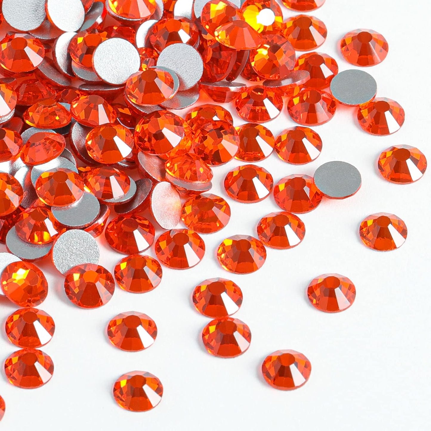 beadsland 1440 Piece Flat Back Crystal Rhinestones Round Gems,1.3mm-6.5mm, Orange(SS16(3.8-4.0mm))