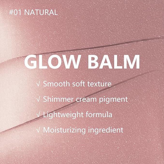 KYDA Miracle Glow Balm, Glow Tinted Blush Balm, Multiuse Face Balm for Cheek Lips Eyes, Hydrating Cream Blush, Blendable Lightweight, Shimmer Blusher, Natural, 1.76 oz