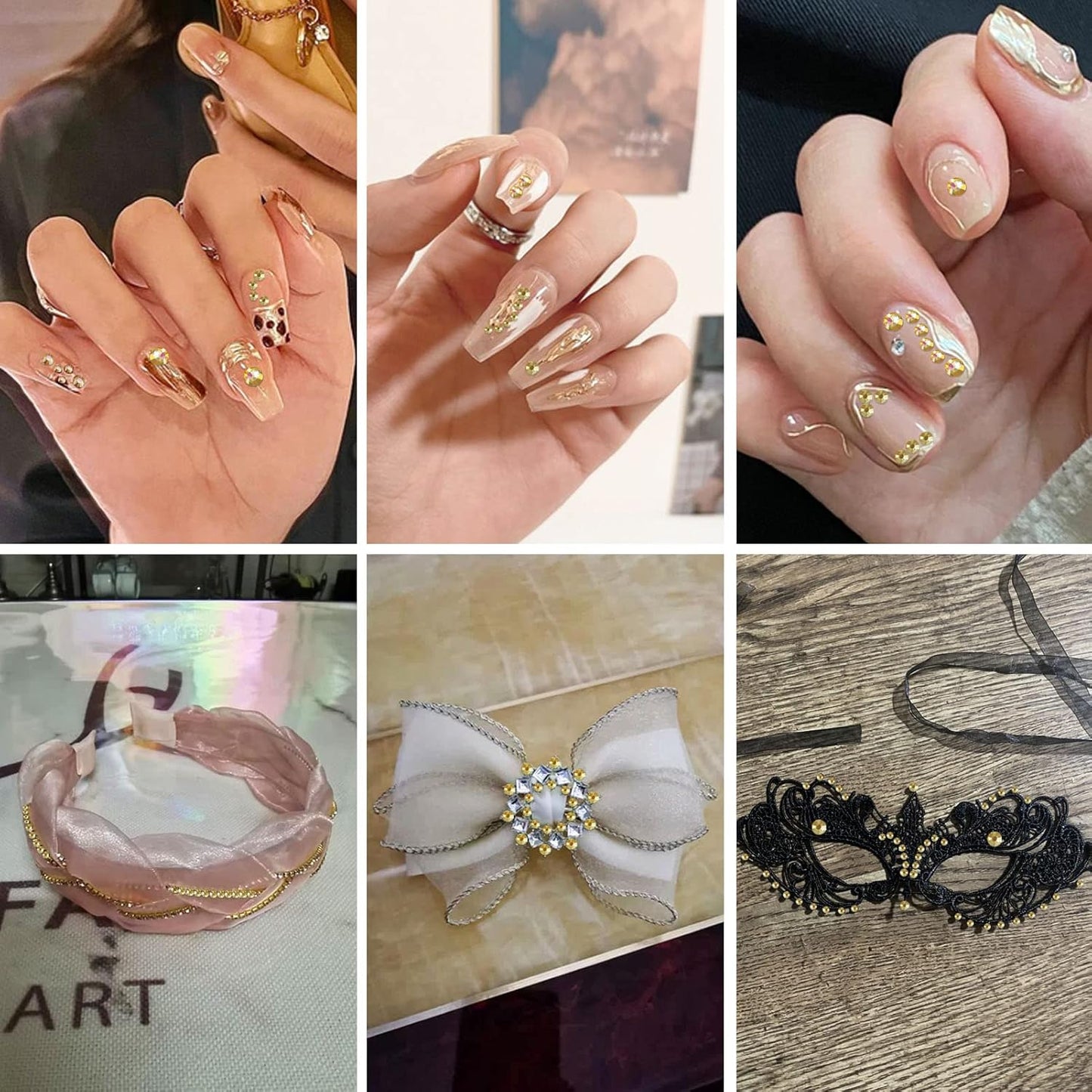 beadsland Flat Back Crystal Rhinestones Round Gems for Nail Art and Craft Glue Fix, Metal Sunlight (2.9-3.0mm) SS12/1440pcs