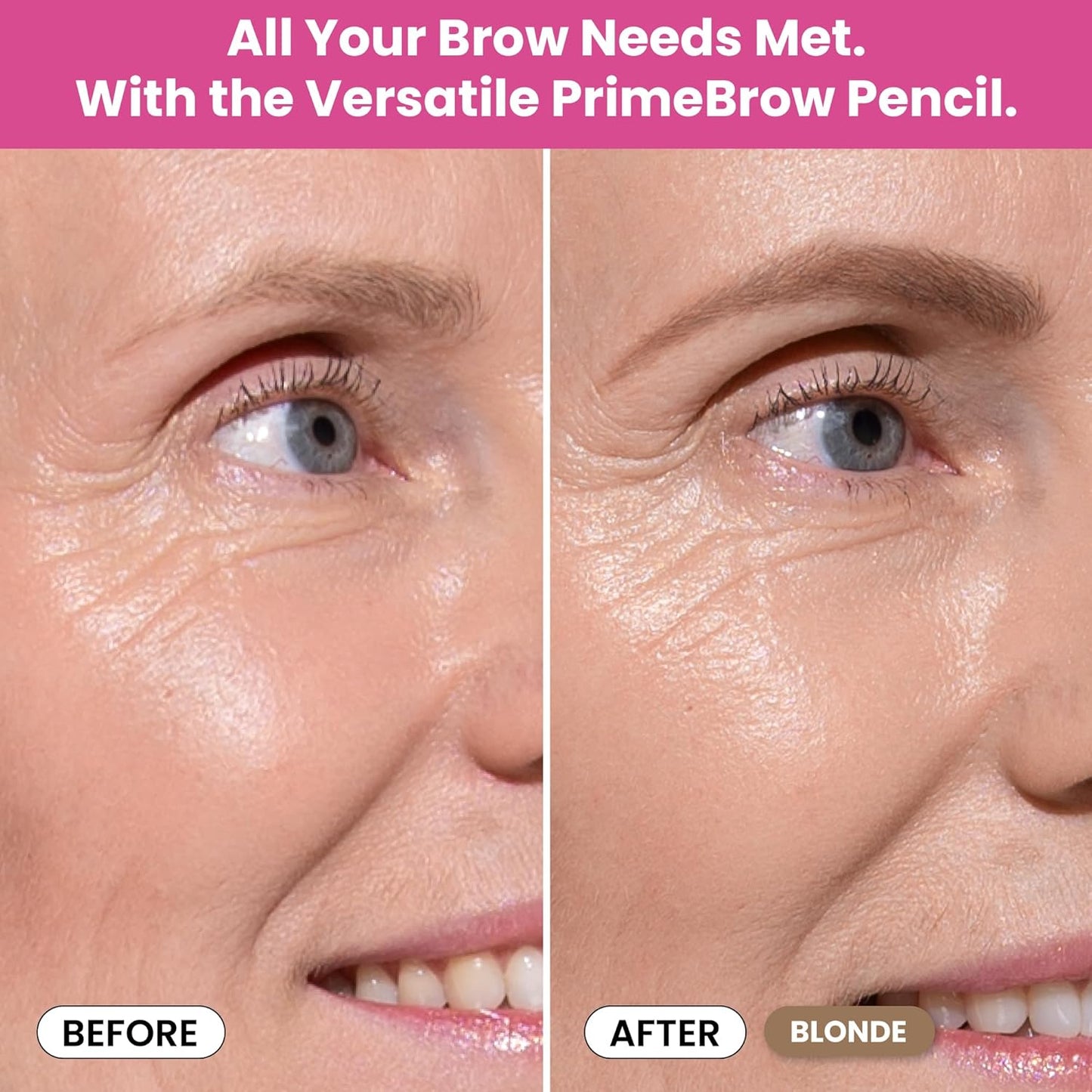 PrimeBrow Pencil for Mature Women – Ultra-Precise Tip for Natural, Hair-Like Strokes – Smudge-Proof & Long-Lasting Wear – Great for Thinning, Sparse, or Graying Brows (Blonde)