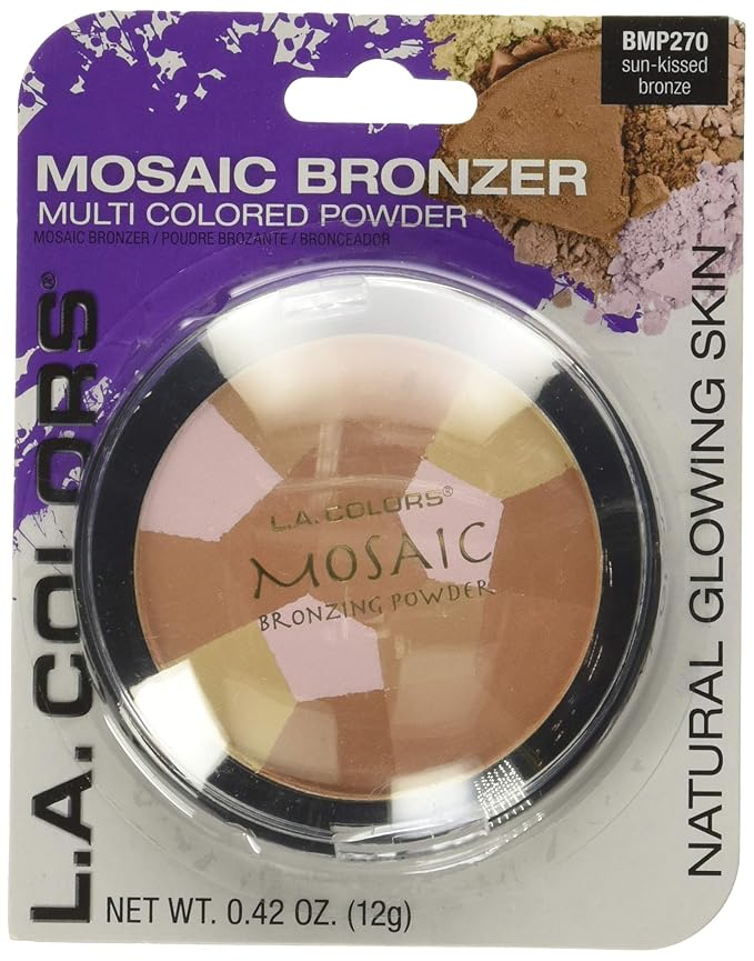 L.A. Colors Mosaic Bronzer/Blush Compact, Golden Bronze, 0.09 Ounce (Pack of 2)